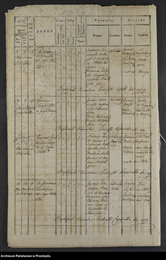 Obraz 18 z jednostki "[Odpisy ksiąg urodzeń, małżeństw, zgonów parafii rzymskokatolickiej Żurów z lat 1823-1827]"