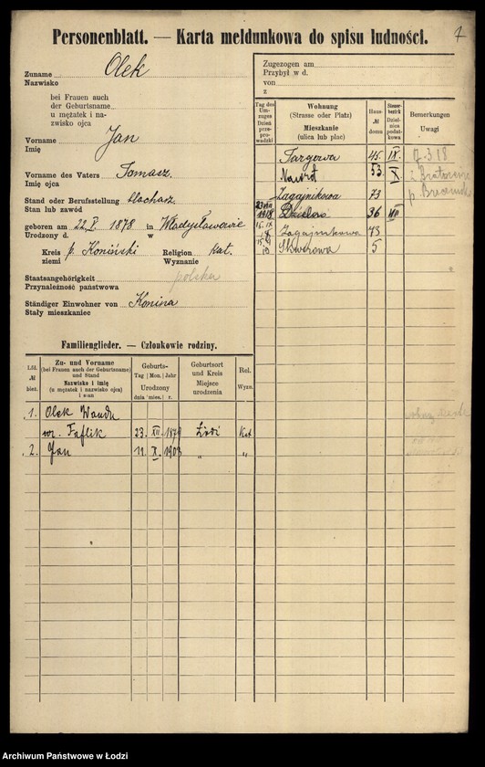 Obraz 9 z jednostki "[Spis ludności Łodzi] Olek-Olszenko"