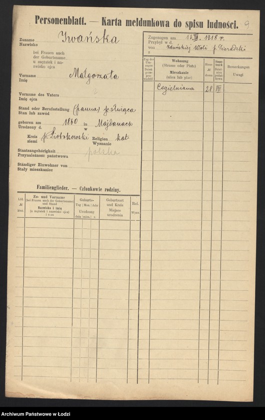 Obraz 11 z jednostki "[Spis ludności Łodzi] Iwanowicz - Izydorowicz"
