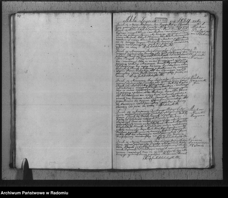 Obraz 18 z jednostki "Duplikat urodzonych, zaślubionych i zmarłych parafii Kazanów na rok 1854"