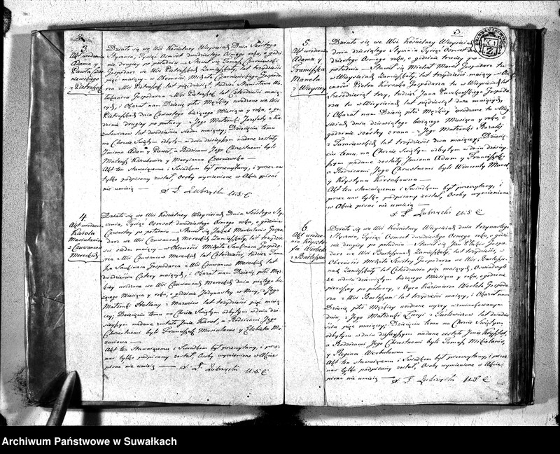 Obraz 4 z jednostki "Duplikat urodzonych, zaślubuionych i zeszłych parafii wieysieysiey na rok 1828"