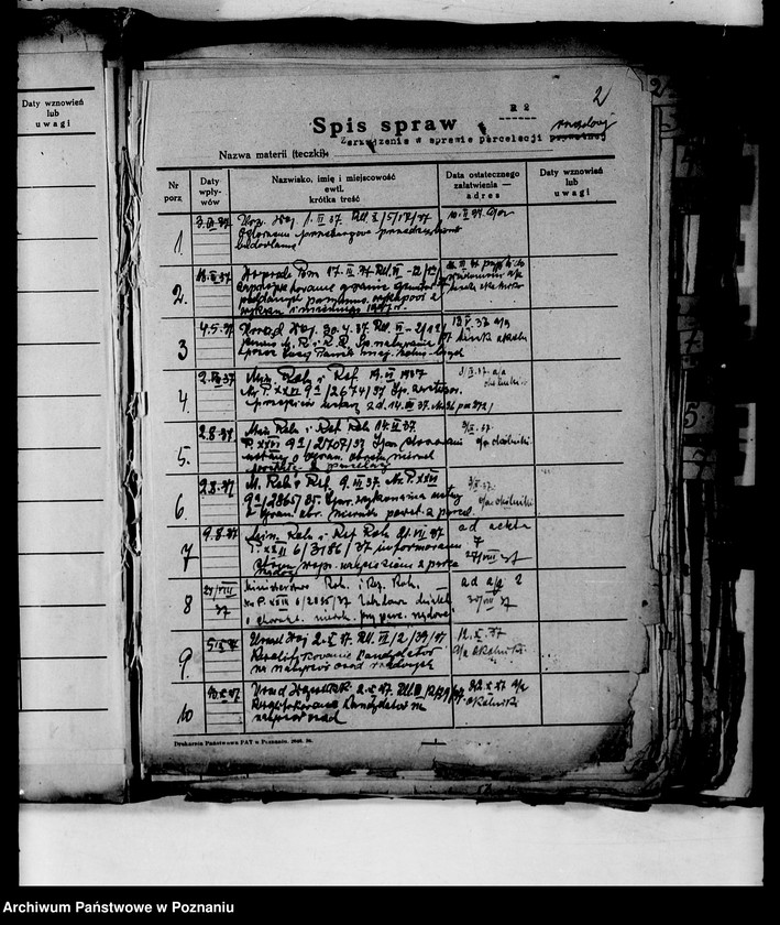 Obraz 6 z jednostki "Spisy spraw /Wydziału Rolnictwa i Reform Rolnych/"