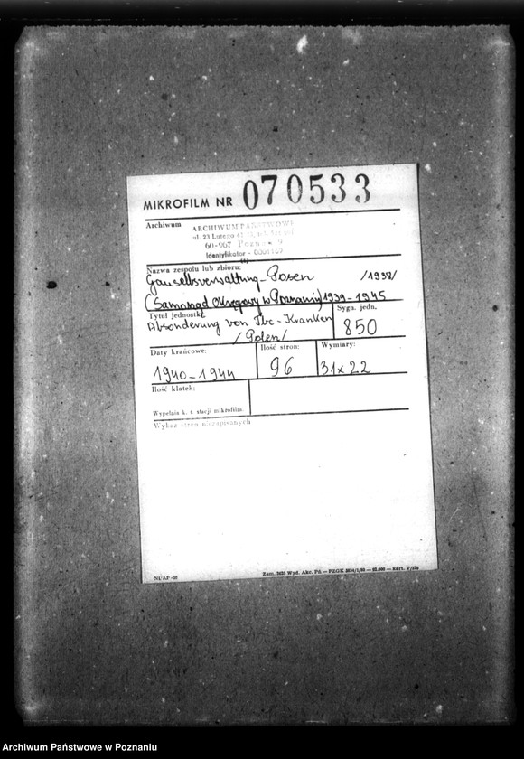 Obraz 2 z jednostki "Absonderung von Tbc-Kranken [Polen]."