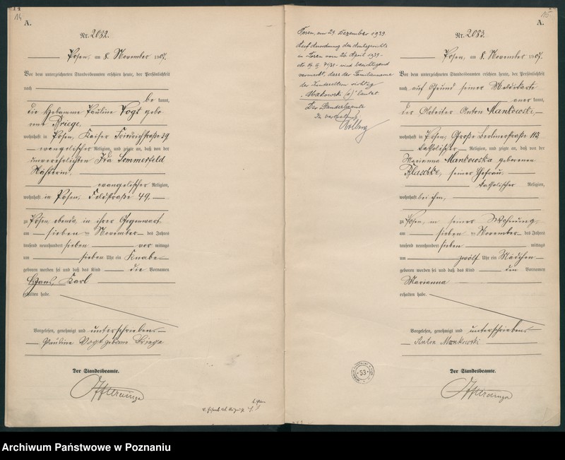 Obraz 10 z jednostki "Księga miejscowa urodzeń tom V [Rejestr główny urodzeń]"