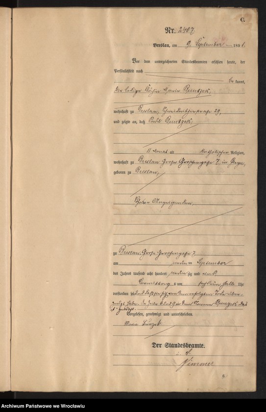 image.from.unit.number "Sterbe-Haupt-Register Breslau I 1891 Band 7"