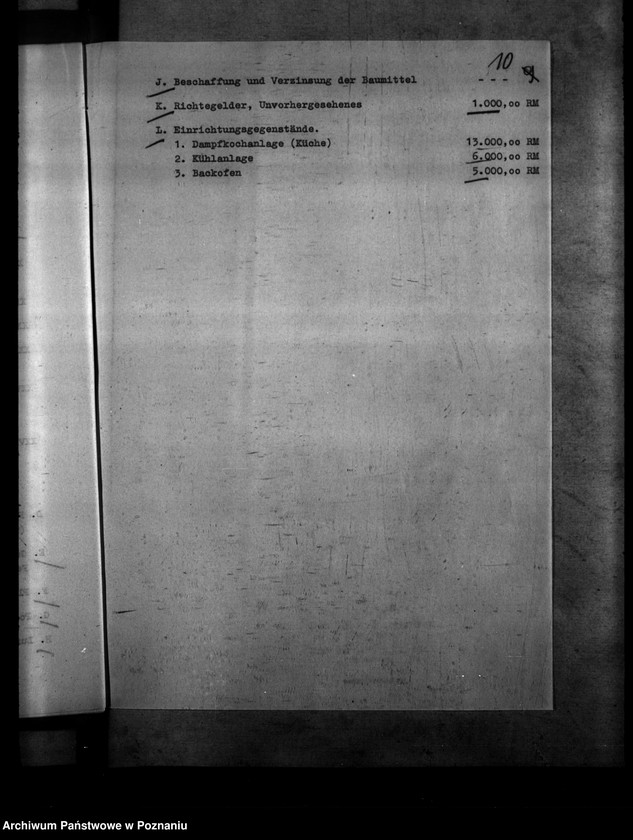 Obraz 14 z jednostki "Verentwurf für den Neubau eines Wirtschaftsgebäudes des Strafgefängnisses Warthestadt (Wronki)"