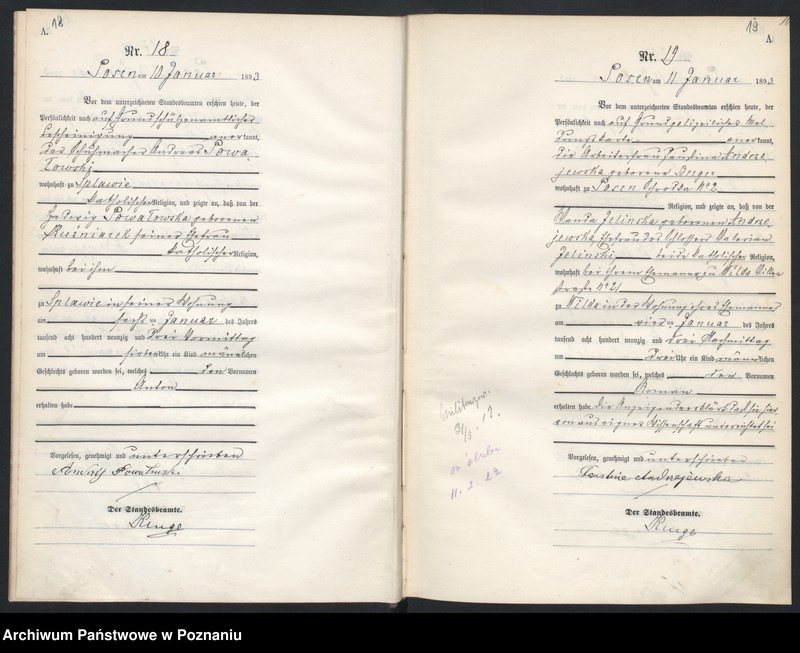 Obraz 12 z jednostki "Księga urodzeń t. I"