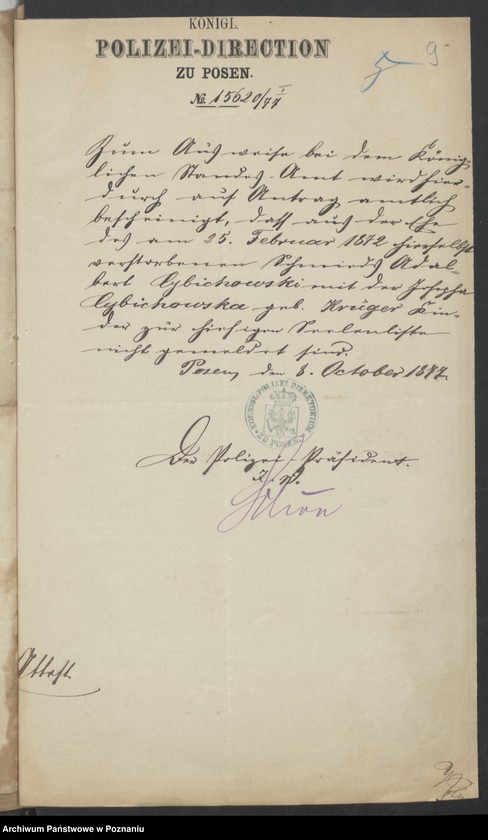 Obraz 11 z jednostki "Die von den Verlobten zum Aufgebot beigebrachten Urkunden pro 1877"