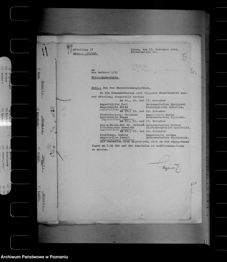 Obraz 9 z jednostki "Skierowywanie pracowników urzędu namiestnika do prac przy kopaniu rowów przeciwczołgowych"