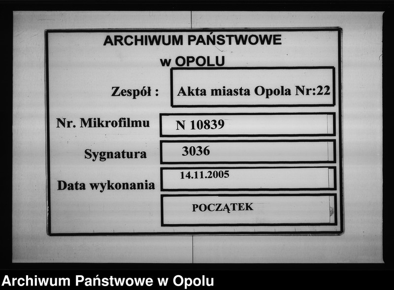 Obraz 1 z jednostki "Acta des Magistrats zu Oppeln betreffend: die Eröffnung des Nikolaithores de Anno 1843"