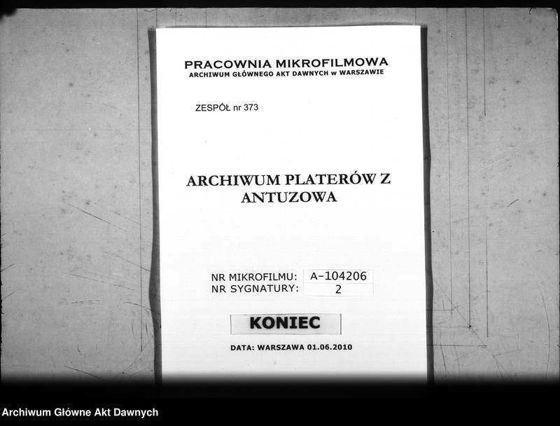 Obraz z zespołu "Archiwum Platerów z Antuzowa"