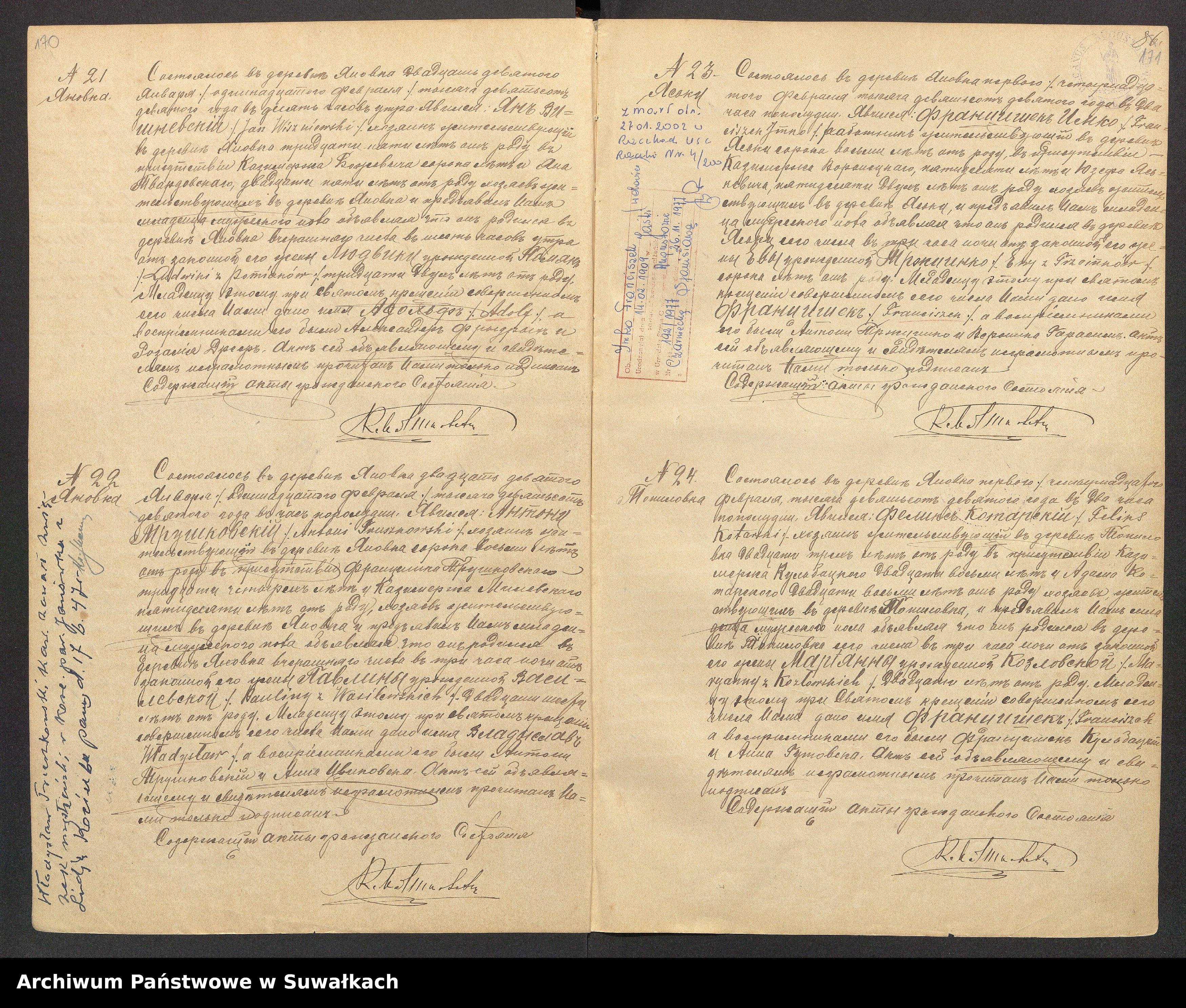 Skan z jednostki: Akta Urodzonych Rzymsko-Katolickiej Parafii Janówka od dnia [9] 10 grudnia 1906 do dnia 12 listopada 1913 [1914]