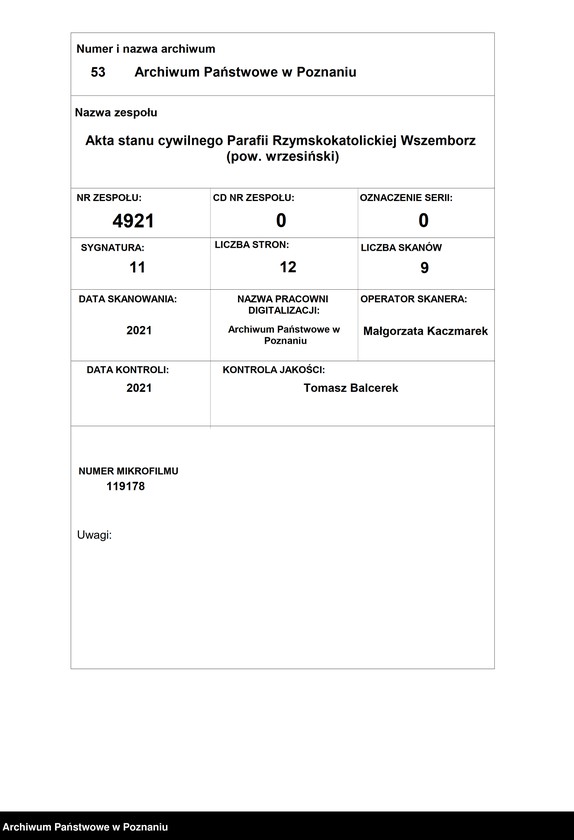Obraz 1 z jednostki "Duplikat Libris Baptisatorum, Copulatorum, Mortuorum."