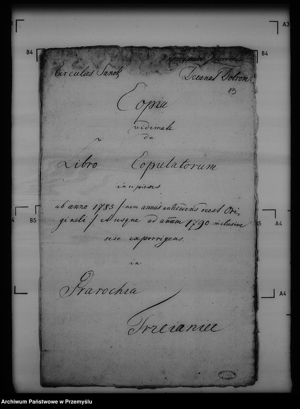 Obraz 17 z jednostki "[Kopie ksiąg metrykalnych parafii Trzcianiec (dekanat Bircza)]"