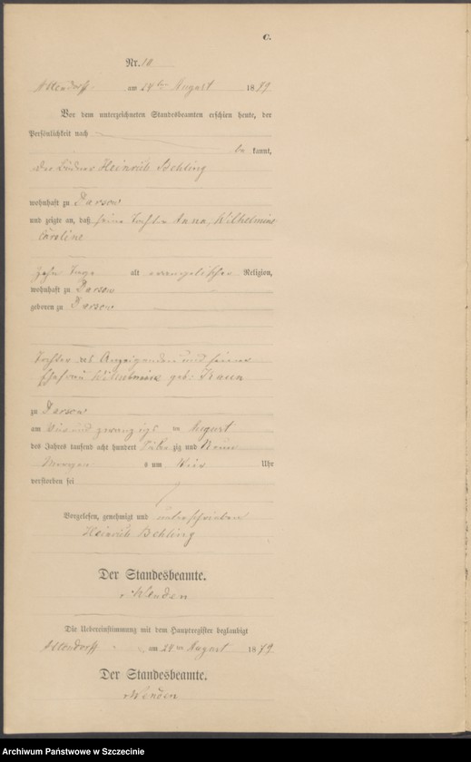 Obraz 13 z jednostki "Sterbe-Register (Neben-Register)"