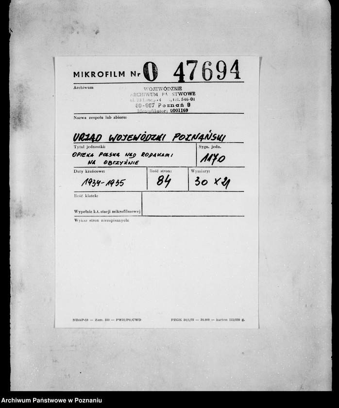 Obraz 2 z jednostki "/Opieka Polska nad Rodakami na Obczyźnie/"