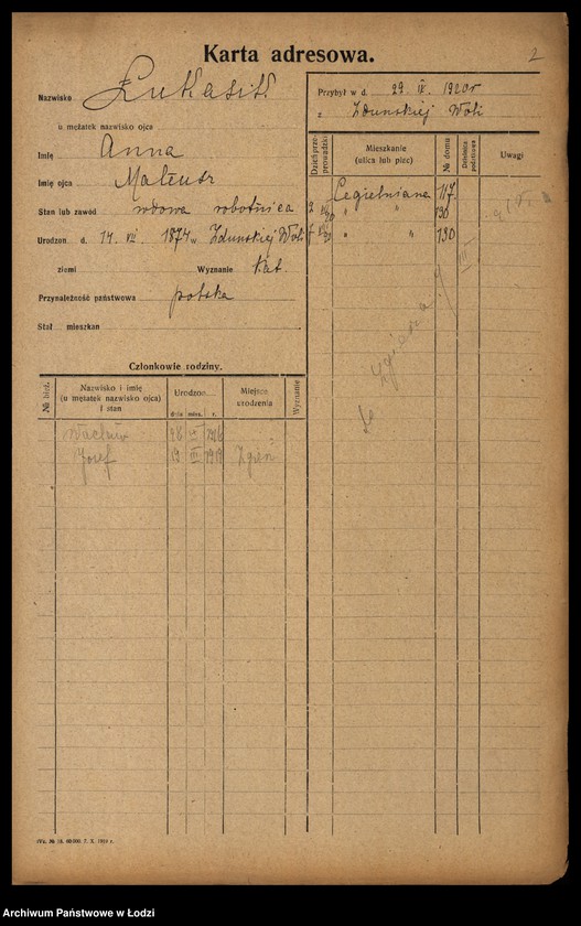 Obraz 4 z jednostki "[Spis ludności Łodzi] Łukasiewicz - Luński"