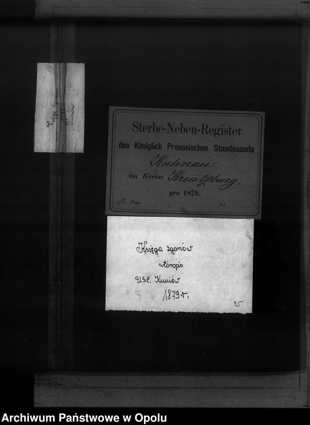 Obraz 2 z jednostki "Sterbe-Neben-Register Standesamts Kuhnau pro 1879"
