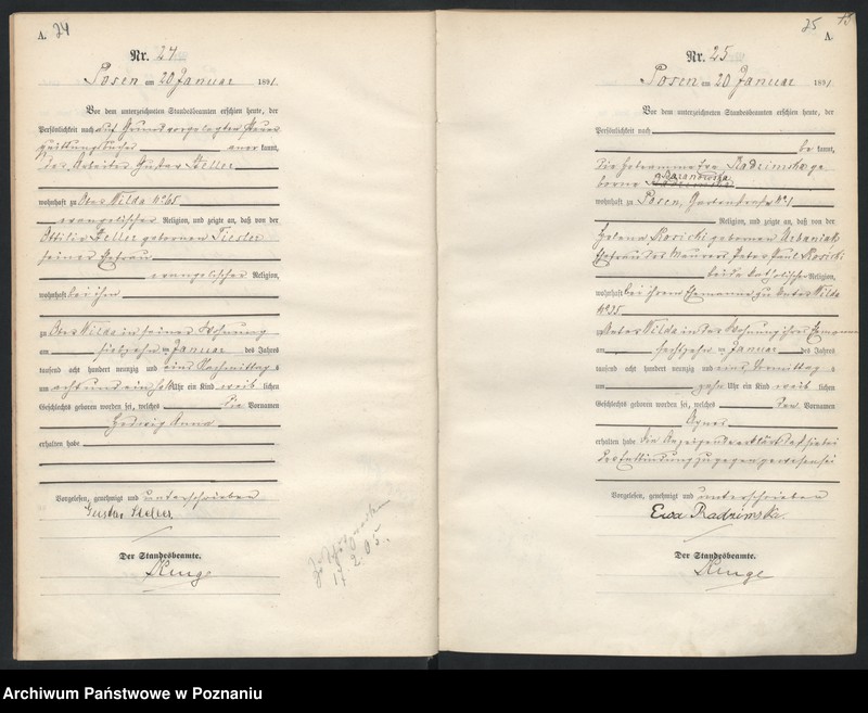 Obraz 15 z jednostki "Księga urodzeń t. I"