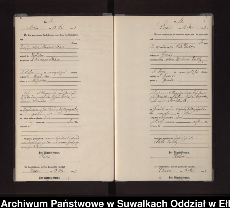 image.from.unit.number "Sterbe-Neben-Register des Königlichen Preussischen Standes-Amtes Gneist Kreis Loetzen"