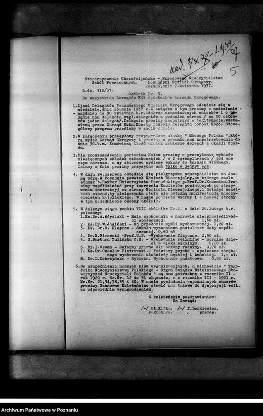 Obraz 9 z jednostki "Okólniki Zarządu Głównego i Okręgowego"