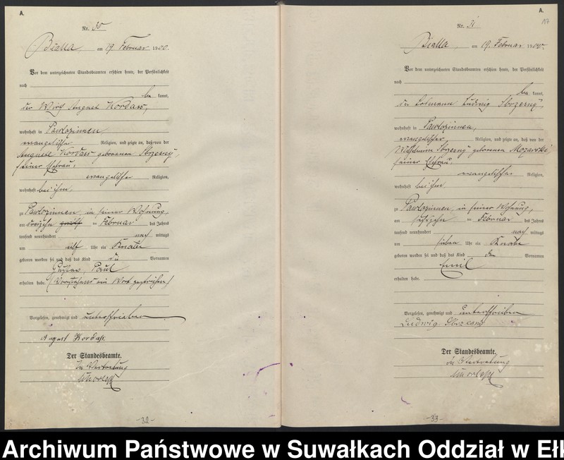 image.from.unit.number "Geburts-Haupt-Register des Königlichen Preussischen Standes-Amtes Belzonzen Kreis Johannisburg"