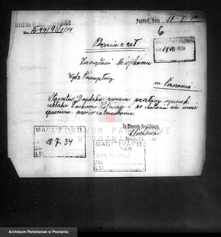 Obraz 10 z jednostki "Zatwierdzenie Drukarni Lotniczej przy Al.. Marcinkowskiego 25"