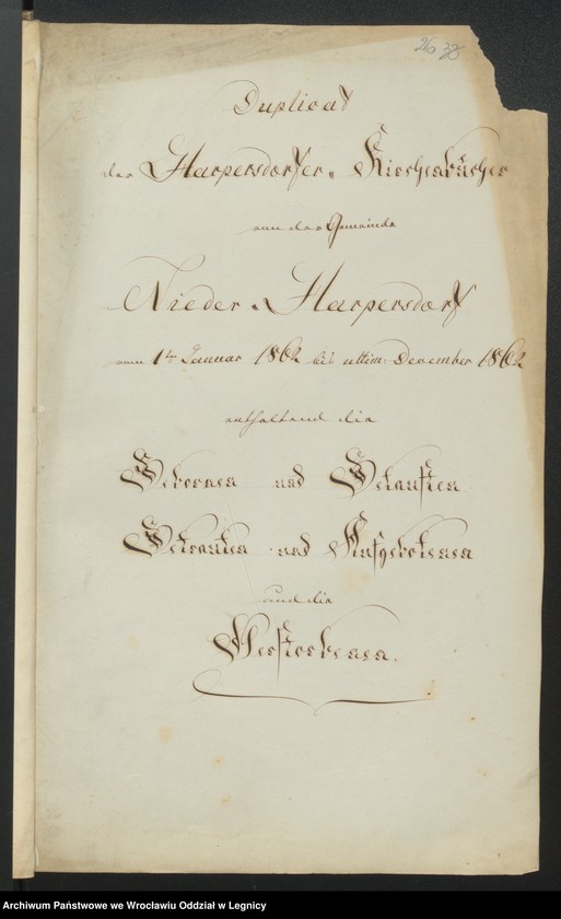 image.from.unit.number "Duplicat der Harpersdorfer Kirchenbücher von der Gemeinde Niederharpersdorf"