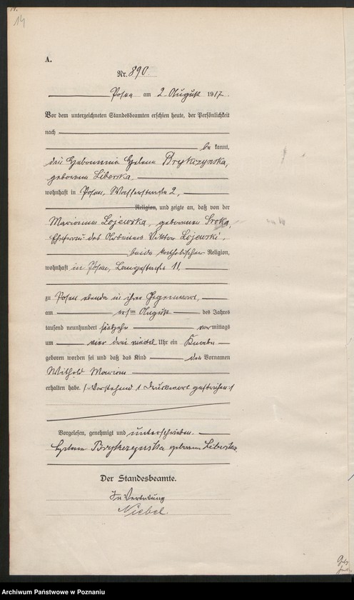 Obraz 16 z jednostki "Księga miejscowa urodzeń tom III [Rejestr główny urodzeń]"