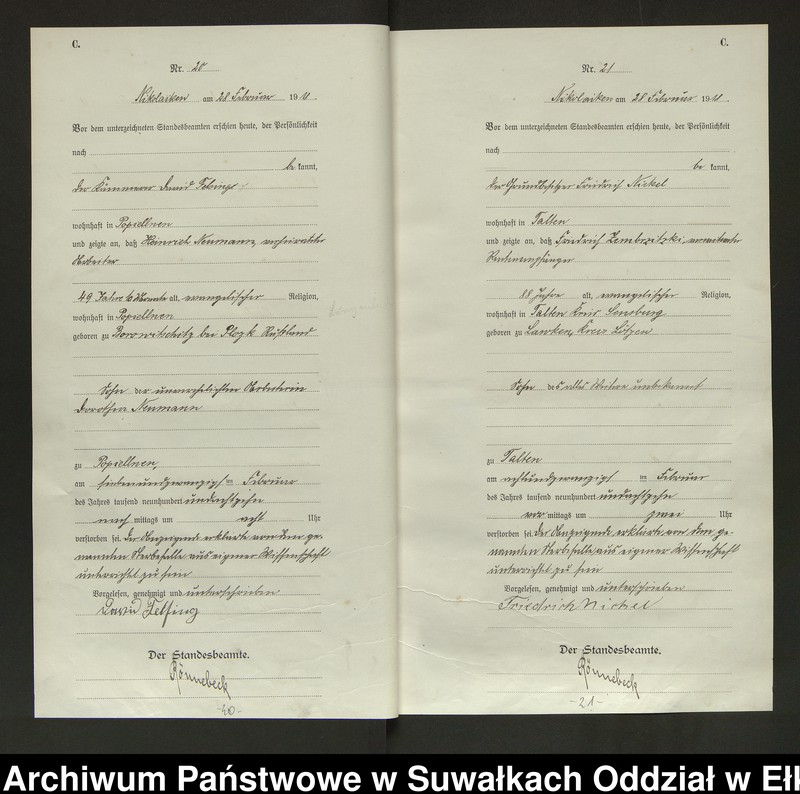 image.from.unit.number "Sterbe=Haupt=Register des Königlichen Preussischen Standes-Amtes Nikolaiken Kreis Sensburg"
