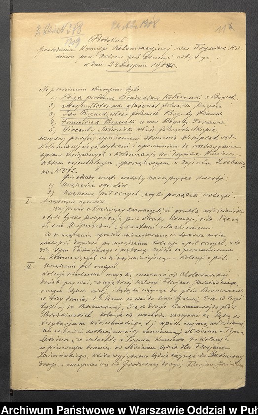 image.from.unit.number "O rozgraniczaniu przydziałów ziemi dla chłopów z gmin: Brańszczyk, Kamieńczyk Wielki i Zaręby Kościelne"
