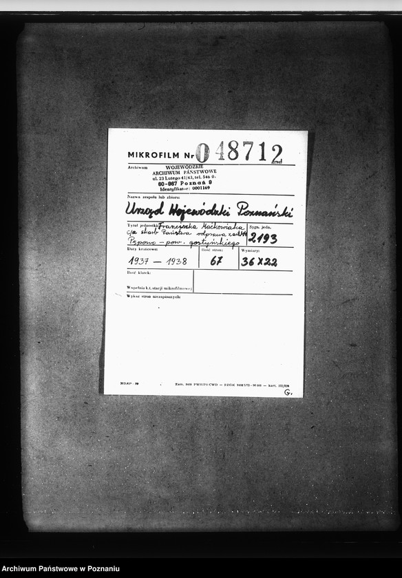 Obraz 2 z jednostki "Franciszka Maćkowiaka c/a Skarb Państwa odprawa z art. 44 Pępowo powiatu gostyńskiego"