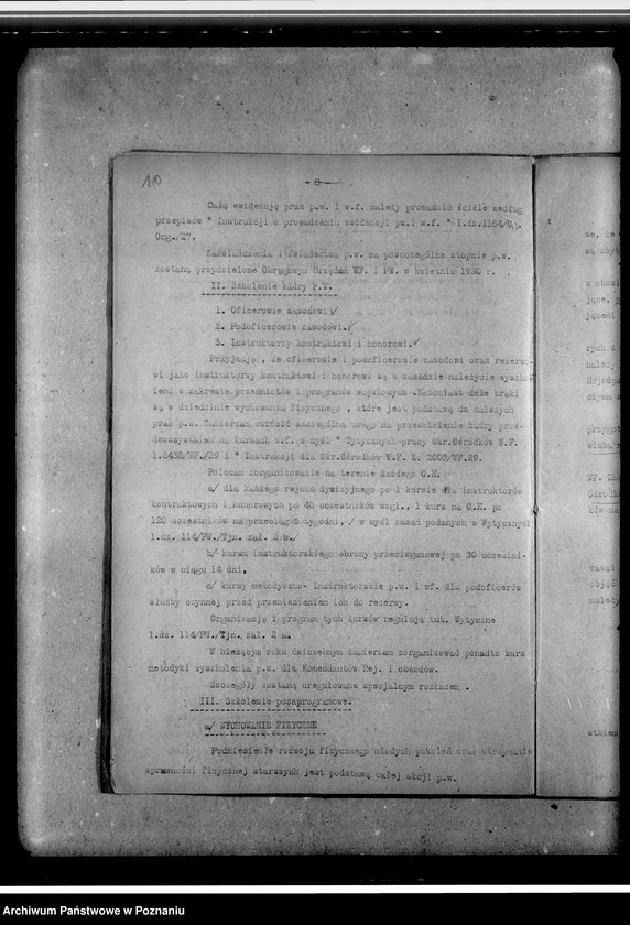 image.from.unit.number "Rozkazy, protokoły, instrukcje, sprawozdania Komitetu. Przepisy służbowe dotyczące organizacji i działalności wychowania fizycznego i przysposobienia wojskowego z 1928 roku. Korespondencje. Szkice umundurowania."