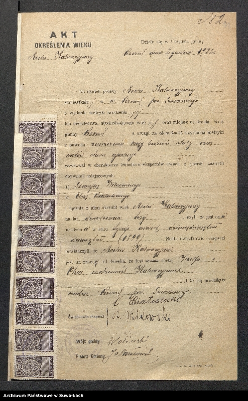 image.from.unit.number "[Dokumenty do akt małżeństw okręgu bożniczego w Suwałkach z 1923 roku]"
