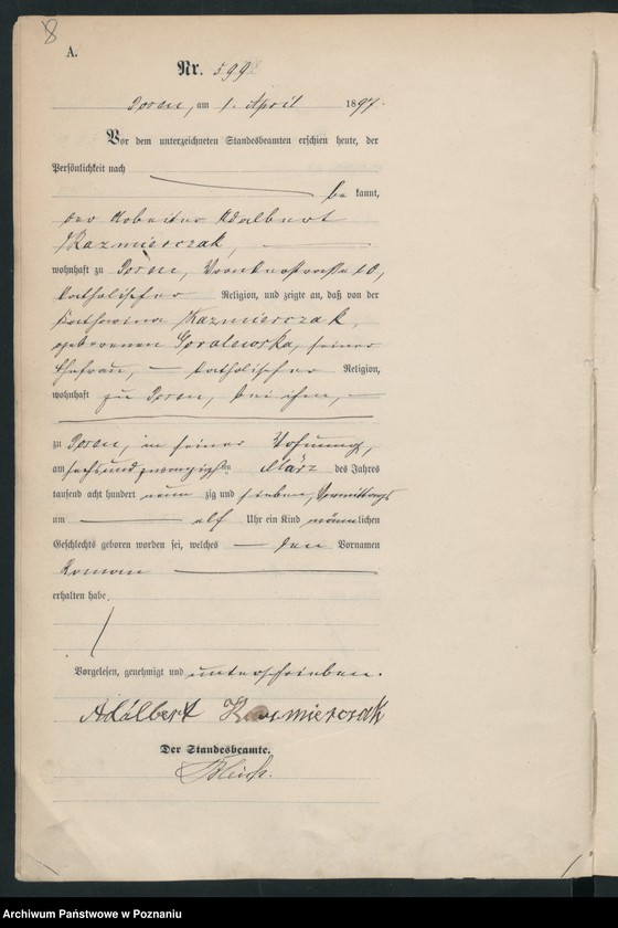 Obraz 11 z jednostki "Księga urodzeń t. II"