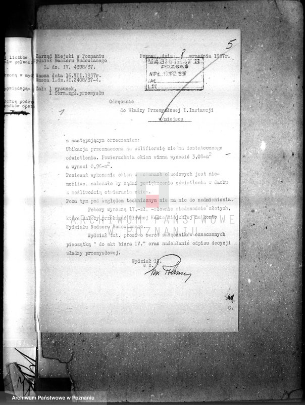 Obraz 9 z jednostki "Zatwierdzenie projekt urządzenia niklowni i chromowni Galwanometal St. Perkowska w Poznaniu"