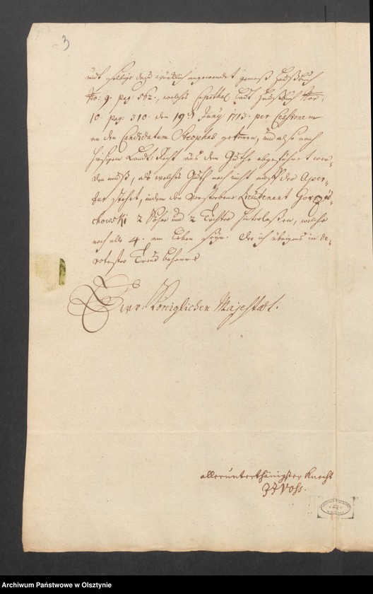 image.from.unit.number "Auklappen, H. [Haupt] A. [Amt] Brandenburg. Acta ein Anlehen von 3000 fl. [Floren] pol. [polnische]. Acta die Verpfändung durch die verw. [verwitwe] Lieutnant Mar. [Maria] Louise Gorzuchowski an den Kaufmann u. [und] Mälzenbräuer Mich. [ Michael] Gerwien"