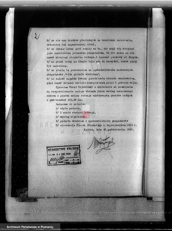 Obraz 6 z jednostki "Majątek Krwony powiat kolski /nadzór nad gospodarką leśną/"