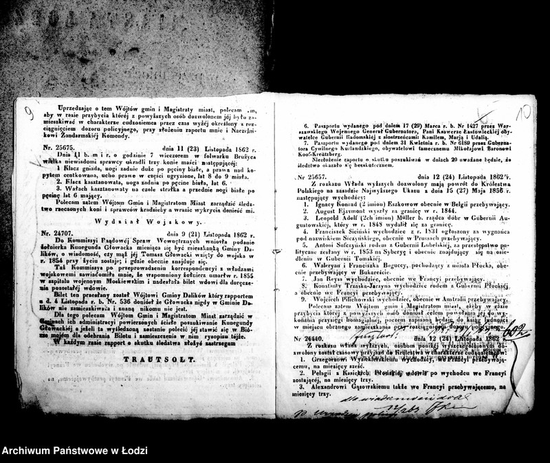 Obraz 10 z jednostki "Akta w przedmiocie urządzeń policyjnych i korespondencji w wypadkach krajowych"