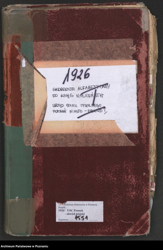 Obraz 2 z jednostki "Spis alfabetyczny małżeństw za 1926"