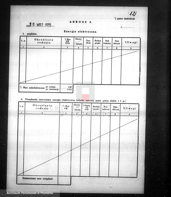 Obraz 16 z jednostki "Kwestionariusz Gazowni Miejskiej w Rogoźnie pow. obornicki"