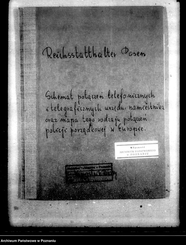 Obraz 4 z jednostki "Schemat połączeń telefonicznych i telegraficznych urzędu, namiestnika oraz mapa tego rodzaju połączeń policji porządkowej w Europie"