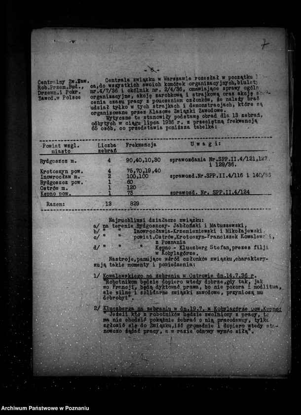 Obraz 11 z jednostki "Sprawozdania okresowe ze stanu bezpieczeństwa za miesiące lipiec-grudzień 1936 r. /nr 7-12/"