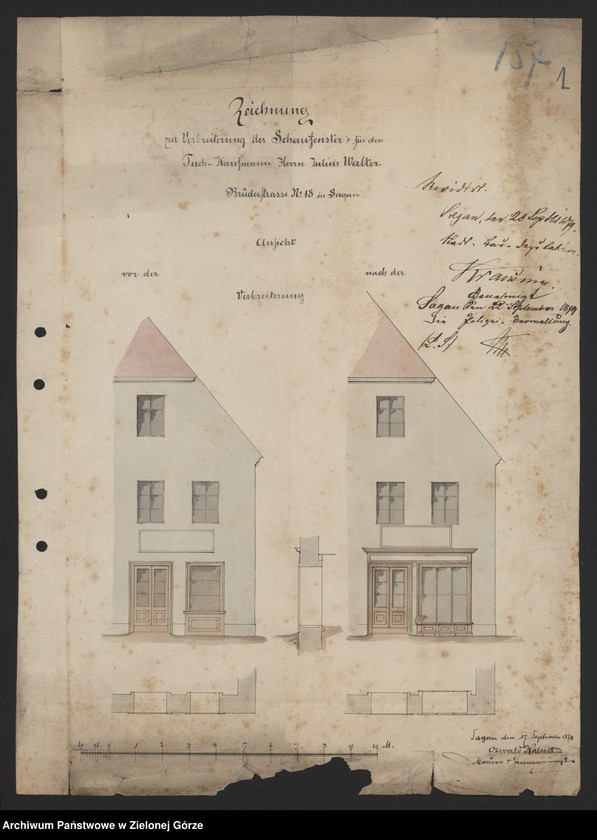 Obraz 4 z jednostki "Brüderstrasse 18. Verbreiterung des Schaufenster. Kaufmann Julius Walter."