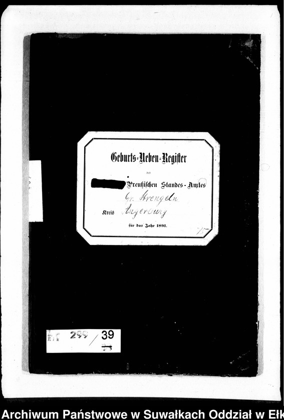 image.from.unit.number "Geburts-Neben-Register des Preussischen Standes-Amtes Gr. Strengeln Kreis Angerburg"