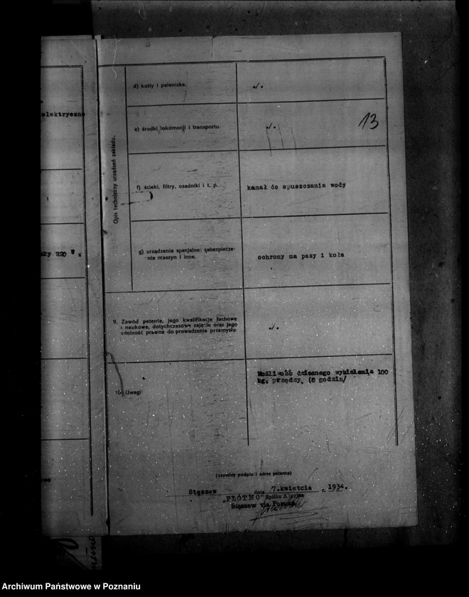 Obraz 19 z jednostki "Zatwierdzenie zakładu przemysłowego Płótno Spółka Firma Płótno Stęszew powiat poznański"