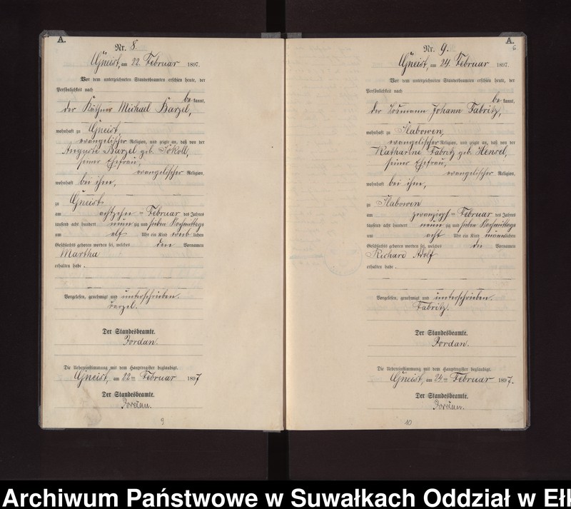 image.from.unit.number "Geburts-Neben-Register des Königlichen Preussischen Standes-Amtes Gneist Kreis Loetzen"