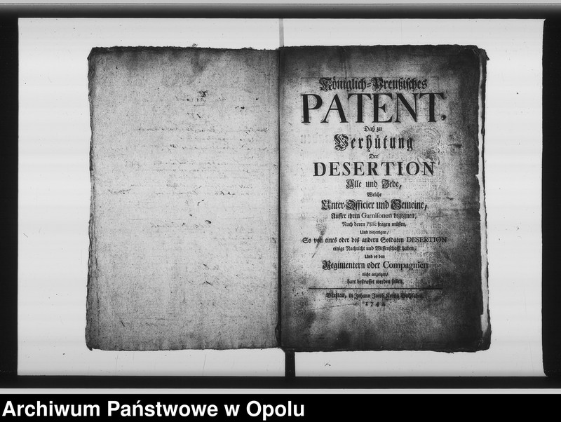 Obraz 15 z jednostki "Acta des Magistrats zu Oppeln betreffend Kgl. Preuss. Patent dass zu Verhütung der Desertion Alle und Jede welche etc."