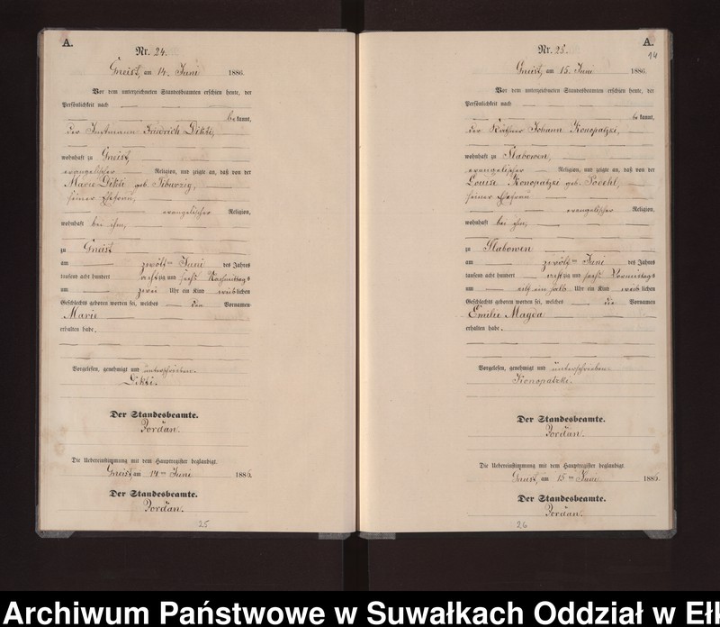 image.from.unit.number "Geburts-Neben-Register des Königlichen Preussischen Standes-Amtes Gneist Kreis Loetzen"