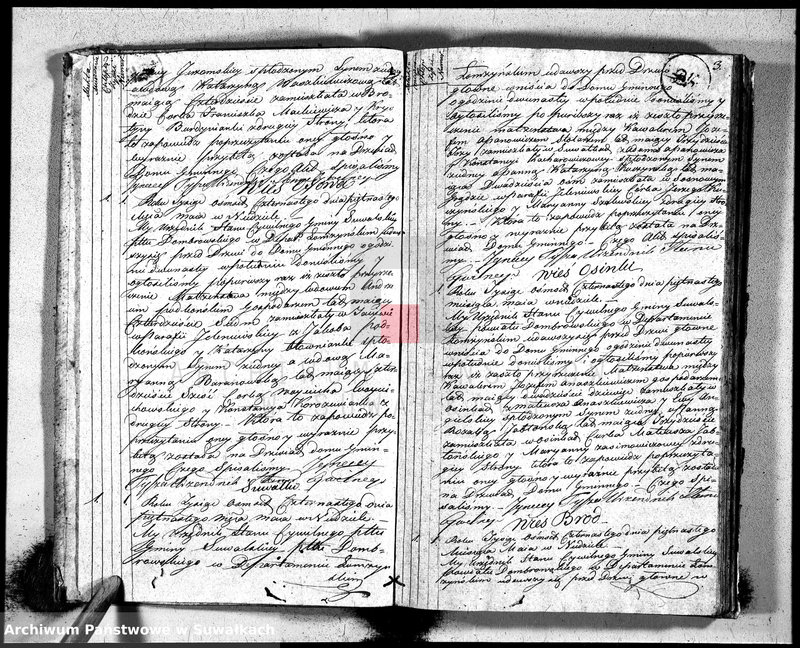 image.from.unit.number "Księga aktów śłubnych gminy suwalskiey, powiatu dąbrowskiego w departamencie łomżyńskim od dnia 1-go miesiąca Maja 1814 po 1-go miesiąca Maja 1815 r-u"